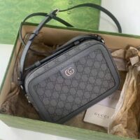 Gucci Unisex Ophidia GG Small Crossbody Bag Grey Black GG Supreme Canvas Double G (4)