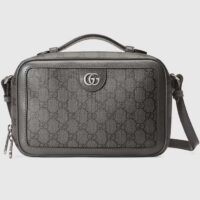 Gucci Unisex Ophidia GG Small Crossbody Bag Grey Black GG Supreme Canvas Double G (4)