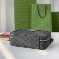 Gucci Unisex Ophidia GG Small Crossbody Bag Grey Black GG Supreme Canvas Double G (4)