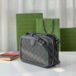 Gucci Unisex Ophidia GG Small Crossbody Bag Grey Black GG Supreme Canvas Double G - Image 9