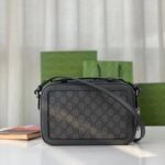 Gucci Unisex Ophidia GG Small Crossbody Bag Grey Black GG Supreme Canvas Double G - Image 5