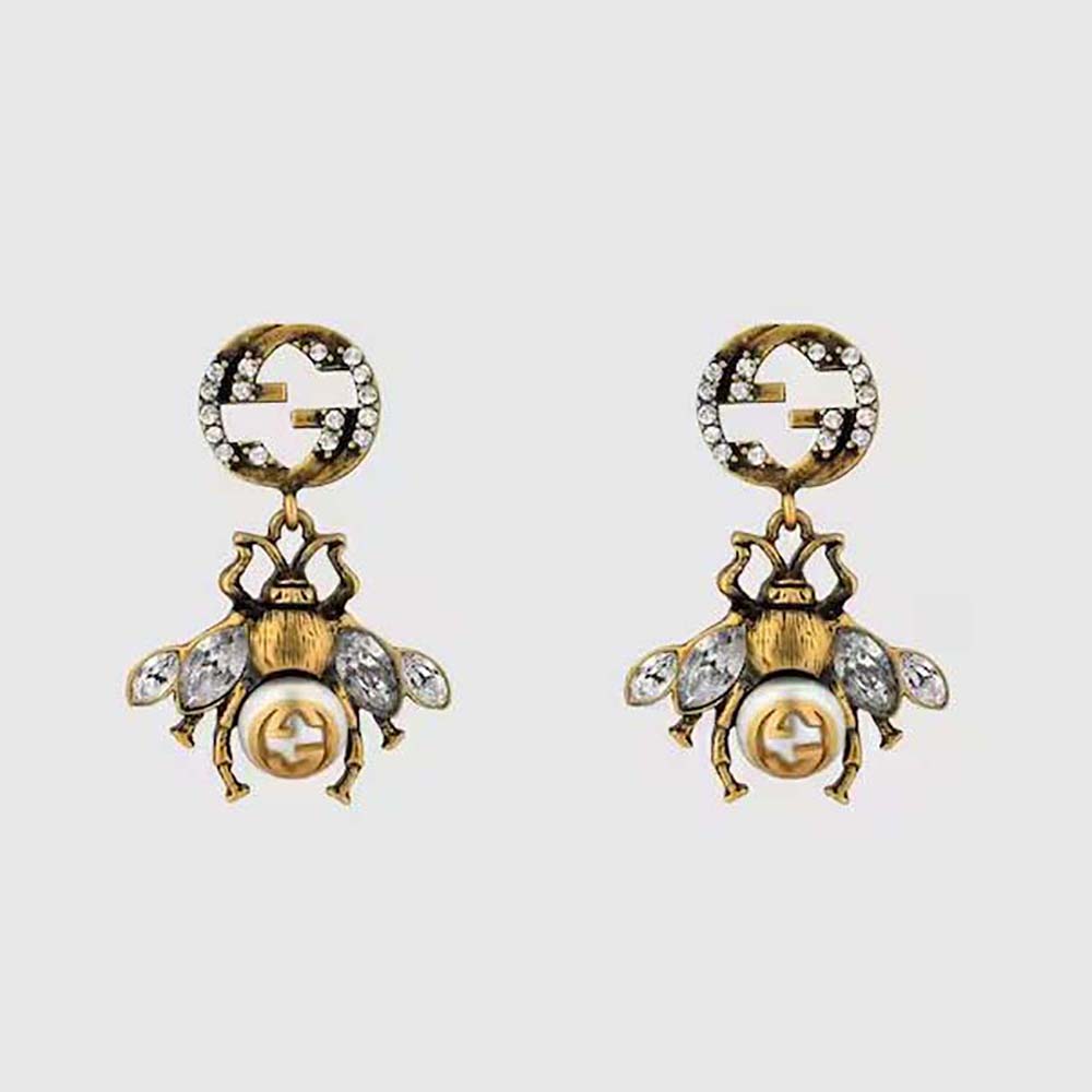 Gucci Women Bee Earrings with Interlocking G