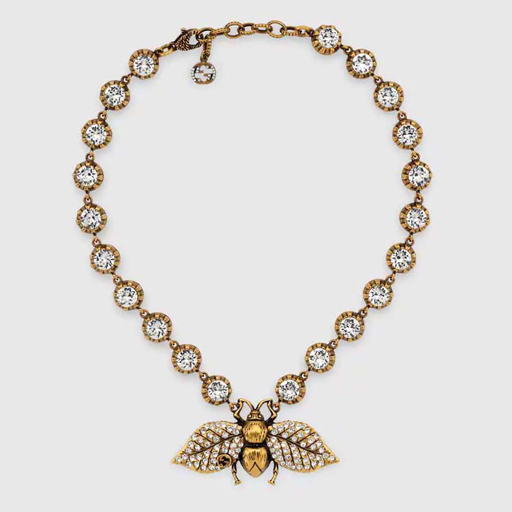 Gucci Women Bee Necklace with Crystals