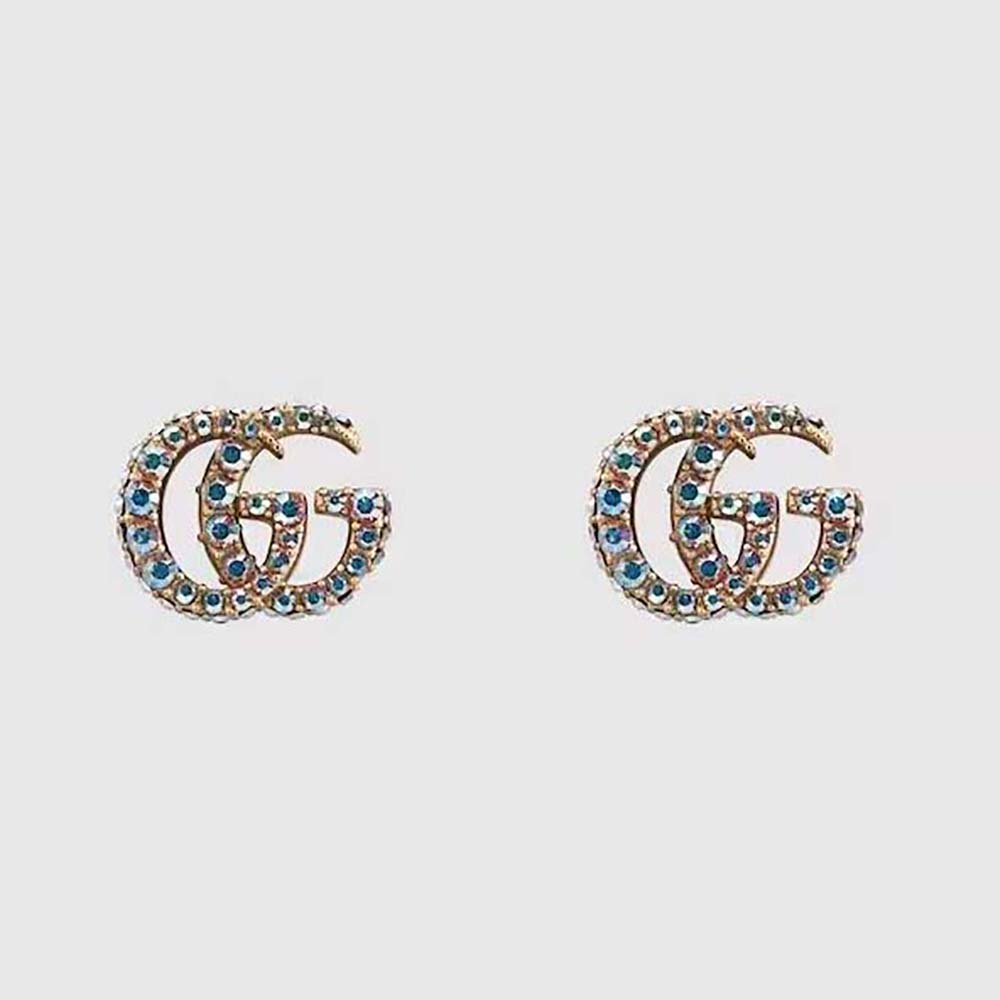 Gucci Women Crystal Double G Earrings