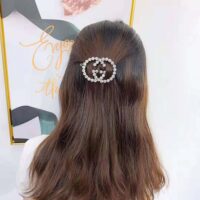 Gucci Women Crystal Interlocking G Hair Clip (1)