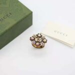 Gucci Women Double G Crystal Flower Ring – Image 2