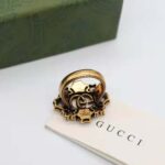Gucci Women Double G Crystal Flower Ring – Image 5