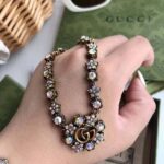 Gucci Women Double G Crystal Flowers Necklace - Imagen 8