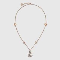 Gucci Women Double G Necklace with Crystals (1)