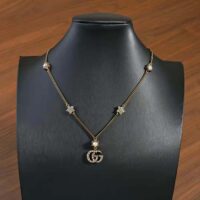 Gucci Women Double G Necklace with Crystals (1)