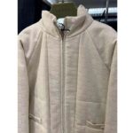 Gucci Men GG Canvas Bomber Jacket Cream Self-Covered Buttons Interlocking G Lined High Neck - Imagen 6