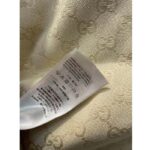 Gucci Men GG Canvas Bomber Jacket Cream Self-Covered Buttons Interlocking G Lined High Neck - Imagen 12