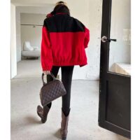 Gucci Women GG Canvas Bomber Jacket High Neck Drawstring Detachable Hood Gilet Dropped Shoulder (1)