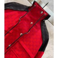 Gucci Women GG Canvas Bomber Jacket High Neck Drawstring Detachable Hood Gilet Dropped Shoulder (1)