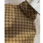 Gucci Men GG Canvas Nylon Zip Jacket Interlocking G Patch High Collar Drawstring Waistband - Imagen 7