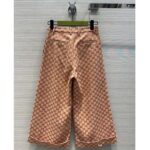 Gucci Women GG Canvas Print Camel Ebony Belt Loops Wide Leg Cropped Length - immagine 3
