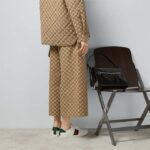 Gucci Women GG Canvas Print Camel Ebony Belt Loops Wide Leg Cropped Length - immagine 13