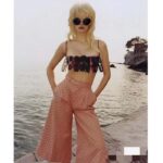 Gucci Women GG Canvas Print Camel Ebony Belt Loops Wide Leg Cropped Length - immagine 10