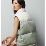 Gucci Women GG Cotton Canvas Padded Vest Blue Lined High Neck Sleeveless Two Side Pockets - Image 13