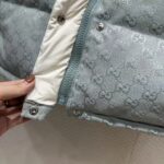 Gucci Men GG Cotton Canvas Padded Vest Blue Lined High Neck Sleeveless Two Side Pockets – Image 8