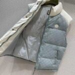 Gucci Men GG Cotton Canvas Padded Vest Blue Lined High Neck Sleeveless Two Side Pockets – Image 4