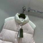 Gucci Women GG Cotton Canvas Padded Vest Pink Lined High Neck Sleeveless Two Side Pockets – Bild 5