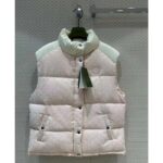 Gucci Women GG Cotton Canvas Padded Vest Pink Lined High Neck Sleeveless Two Side Pockets – Bild 2