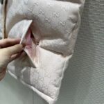 Gucci Women GG Cotton Canvas Padded Vest Pink Lined High Neck Sleeveless Two Side Pockets – Bild 9