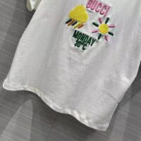 Gucci Women GG Cotton Jersey T-Shirt Monday 30°C Weather Embroidery Crewneck Short Sleeves (9)