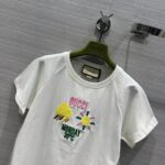 Gucci Women GG Cotton Jersey T-Shirt Monday 30°C Weather Embroidery Crewneck Short Sleeves - immagine 4