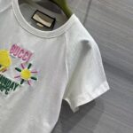 Gucci Women GG Cotton Jersey T-Shirt Monday 30°C Weather Embroidery Crewneck Short Sleeves - immagine 7