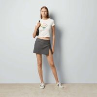 Gucci Women GG Cotton Jersey T-Shirt Monday 30°C Weather Embroidery Crewneck Short Sleeves (9)