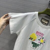 Gucci Women GG Cotton Jersey T-Shirt Monday 30°C Weather Embroidery Crewneck Short Sleeves (9)