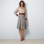 Gucci Women GG Diagonal Horses Print Silk Shirt Point Collar Long Sleeves - Image 12