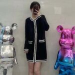 Gucci Women GG Extra Fine Wool Piquet Coat Collarless Long Sleeves Two Front Pockets – Image 12