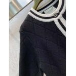 Gucci Women GG Extra Fine Wool Piquet Coat Collarless Long Sleeves Two Front Pockets – Image 8