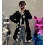 Gucci Women GG Extra Fine Wool Piquet Coat Collarless Long Sleeves Two Front Pockets – Image 11