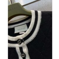 Gucci Women GG Extra Fine Wool Piquet Dress Crewneck Short Sleeves Two Front Pockets (13)