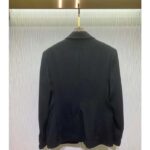 Gucci Men GG Fine Wool Crêpe Jacket Black Satin Unlined Notch Lapel Three Front Pockets – Bild 3