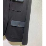 Gucci Men GG Fine Wool Crêpe Jacket Black Satin Unlined Notch Lapel Three Front Pockets – Bild 5