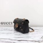 Gucci Women GG Marmont Small Shoulder Bag Double G Black Matelassé Chevron Leather - Image 5