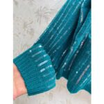 Gucci Women GG Mohair Silk Cardigan Teal Blend Sequin Embroidery Crewneck Long Sleeves - Image 9