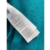 Gucci Women GG Mohair Silk Cardigan Teal Blend Sequin Embroidery Crewneck Long Sleeves (1)