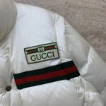 Gucci Men GG Padded Nylon Bomber Jacket Web White Goose Down Detachable Sleeves High Neck - Image 7
