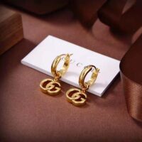 Gucci Women GG Running Yellow Gold Earrings (1)