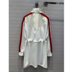 Gucci Women GG Technical Jersey Dress Web High Neck Dropped Shoulder Elastic Cuffs Drawstring Waist - immagine 3