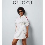 Gucci Women GG Technical Jersey Dress Web High Neck Dropped Shoulder Elastic Cuffs Drawstring Waist - immagine 12