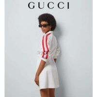 Gucci Women GG Technical Jersey Dress Web High Neck Dropped Shoulder Elastic Cuffs Drawstring Waist (8)