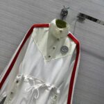 Gucci Women GG Technical Jersey Dress Web High Neck Dropped Shoulder Elastic Cuffs Drawstring Waist - immagine 4