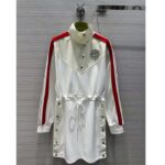 Gucci Women GG Technical Jersey Dress Web High Neck Dropped Shoulder Elastic Cuffs Drawstring Waist - immagine 2